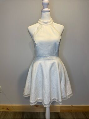Lulus White Lace-Trim Dress